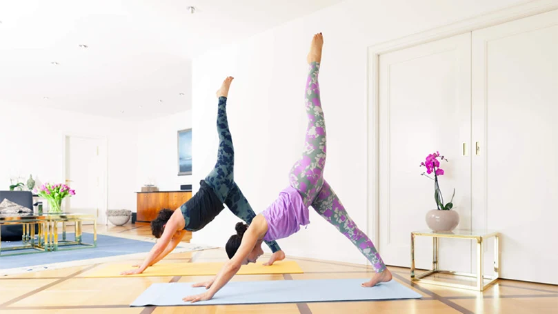 un'immagine di donne che si allenano e fanno yoga