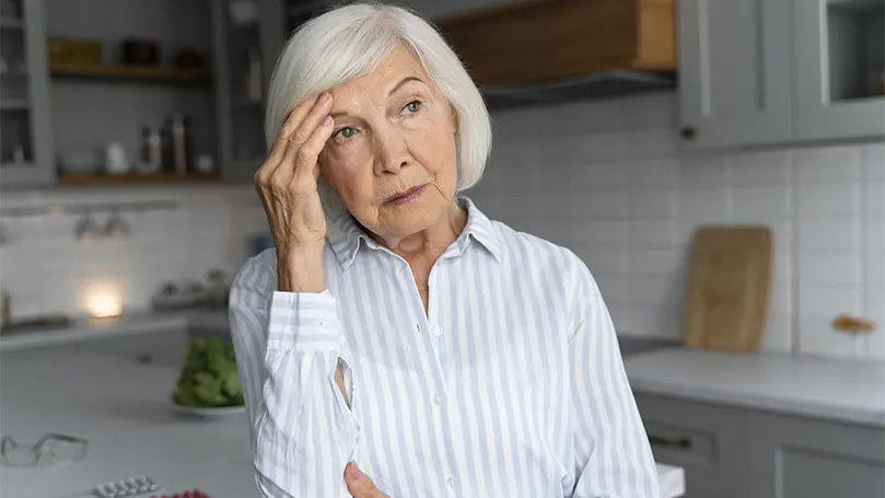 Una donna anziana affetta dal morbo di Alzheimer.