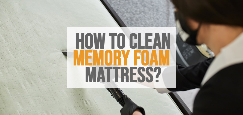 Immagine in primo piano di come pulire il materasso in memory foam.