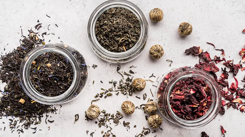 Un'immagine di diverse tisane