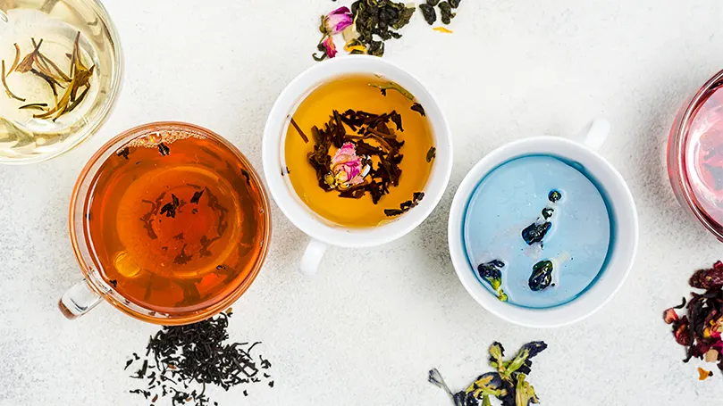 Un'immagine di tre diverse tisane