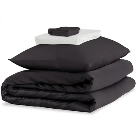 un'immagine del prodottoCharcoal and Brilliant White Silk Duvet Set