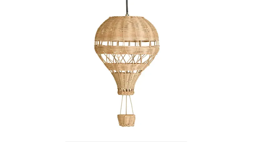 pallone ad aria calda-rattan-pendente facile da montare